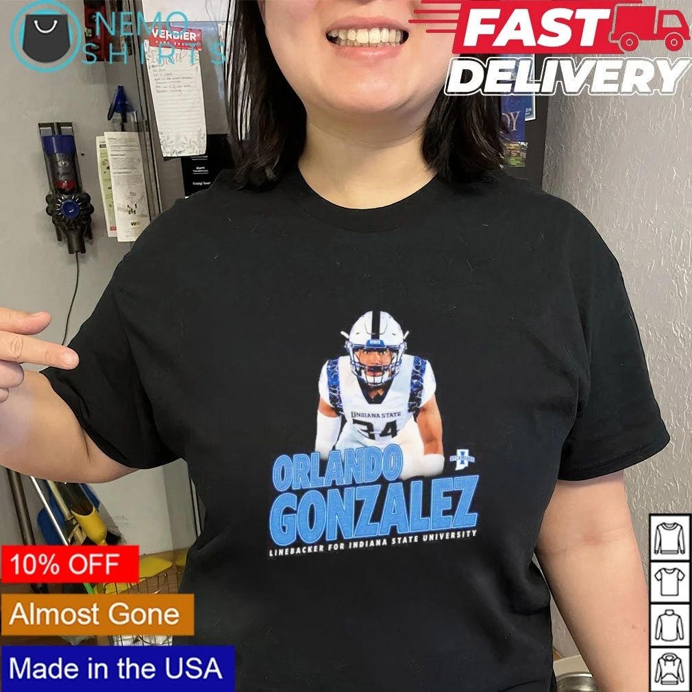 Orlando Gonzalez Vintage Indiana State University Linebacker shirt