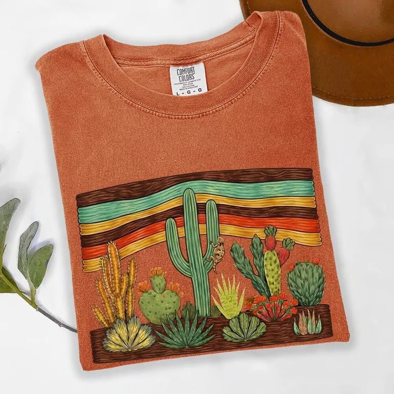 Desert Cactus Shirt, Southwest Cactus Tee, Boho Western Shirt, Arizona Desert G