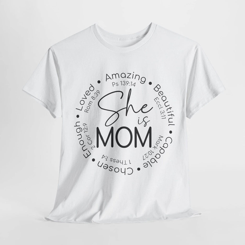 She Is Mom Circle Layout T-Shirt | Trendy Mother Tee | Cute Gift Idea for Moms