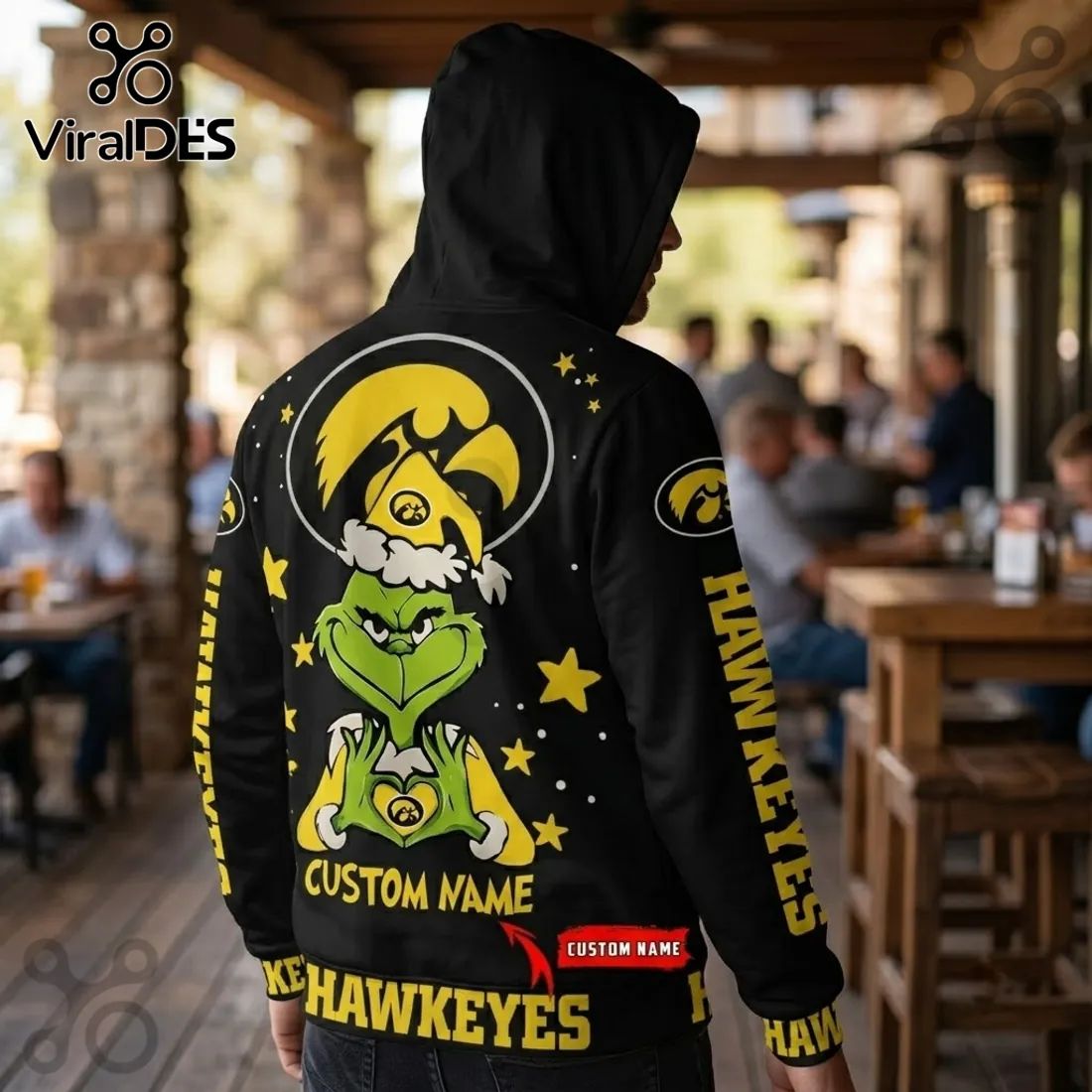 Iowa Hawkeyes Grinch Christmas Holiday Hoodie