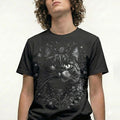 Floral Crown Cat T-Shirt Vintage Retro Boho Tee Funny Gift