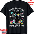 I Survived 100 Days of School Teacher Kids Funny Cat Lover T-Shirt,Kid Adult Tee