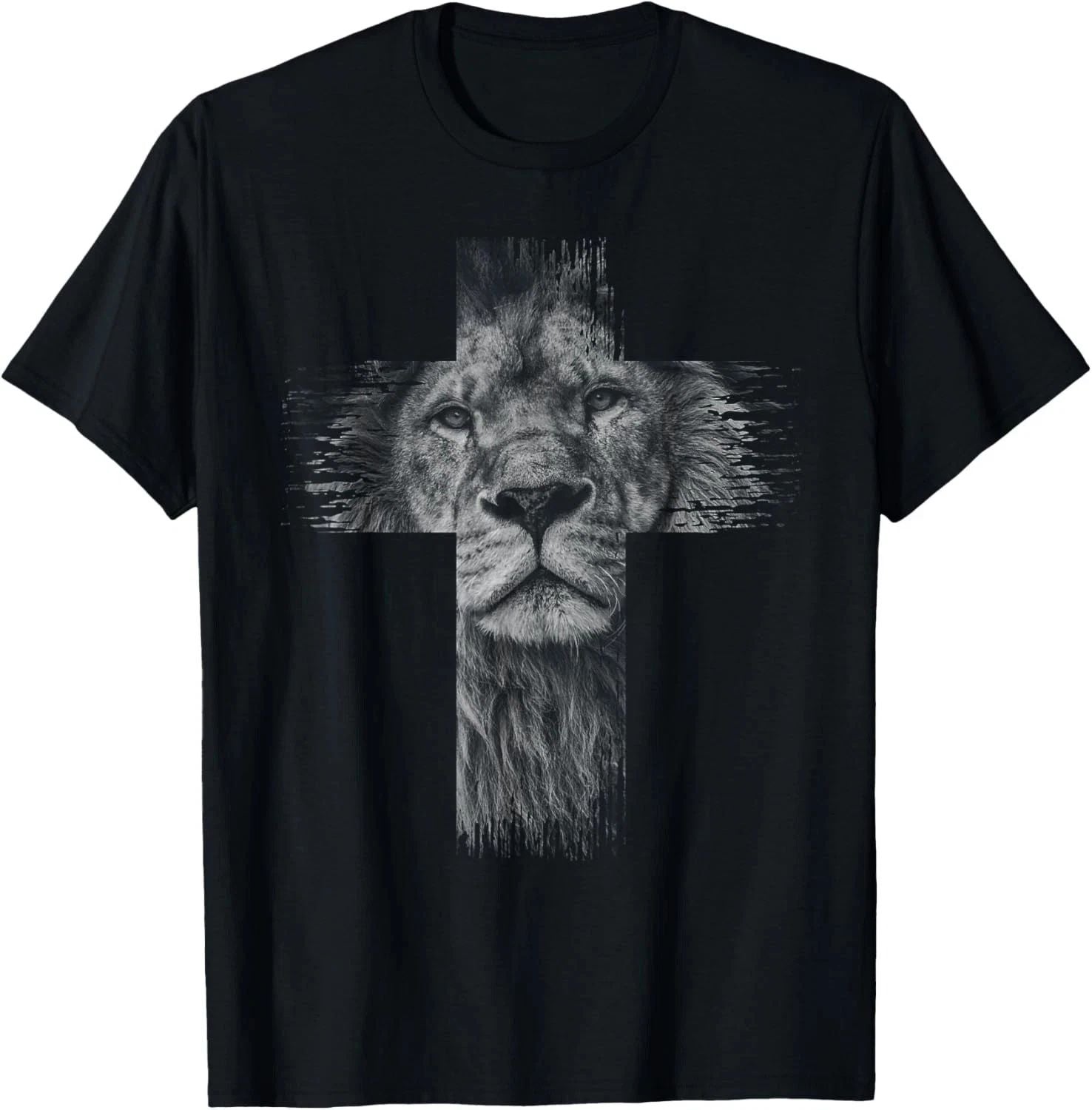 Christian Jesus Lion Tribe Judah Cross Gift Men Women T-Shirt