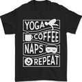 Yoga Coffee Naps Repeat Funny Mens T-Shirt 100% Cotton