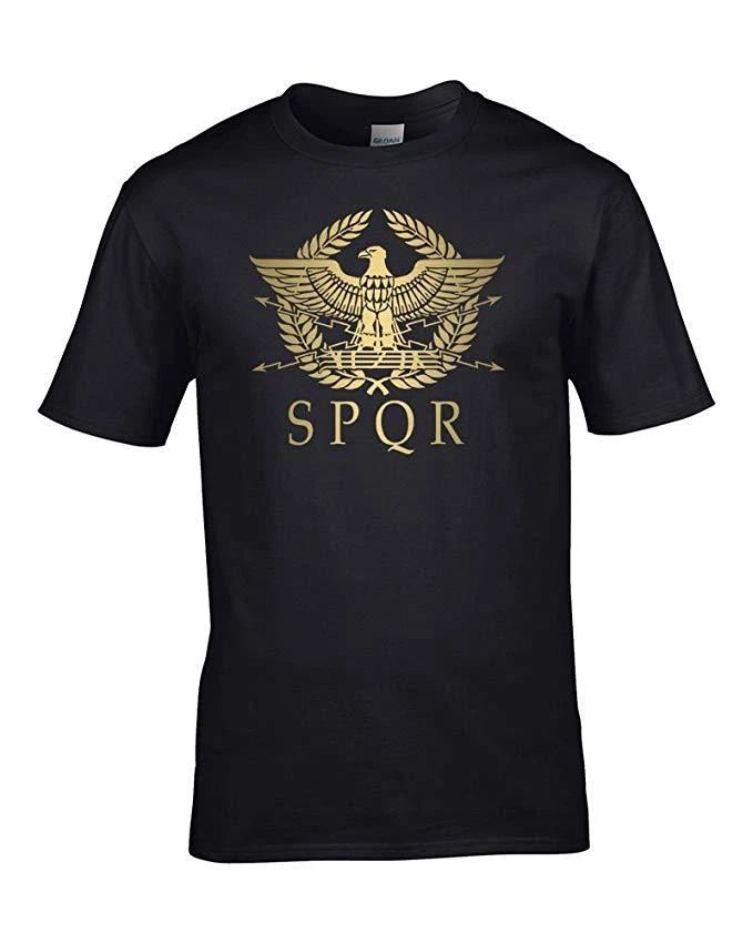 SPQR- Roman Empire Metallic Gold Eagle- historical Men's T-Shirt from FatCucko