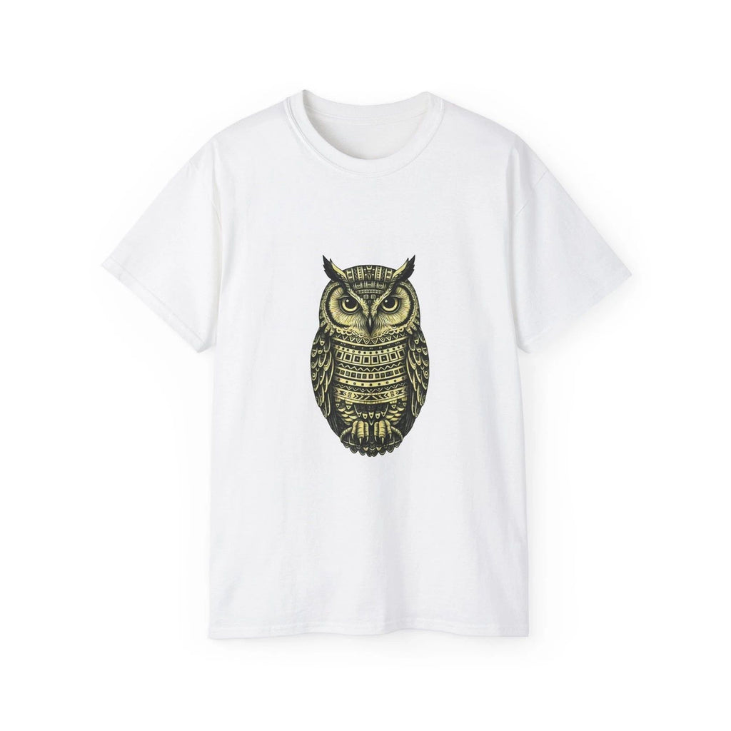 Intricate Tribal Owl Tee | Detailed Boho Forest Bird Shirt