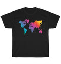 World Map Travel Countries Geography Color Painting Art T-Shirt Unisex Tee Gift