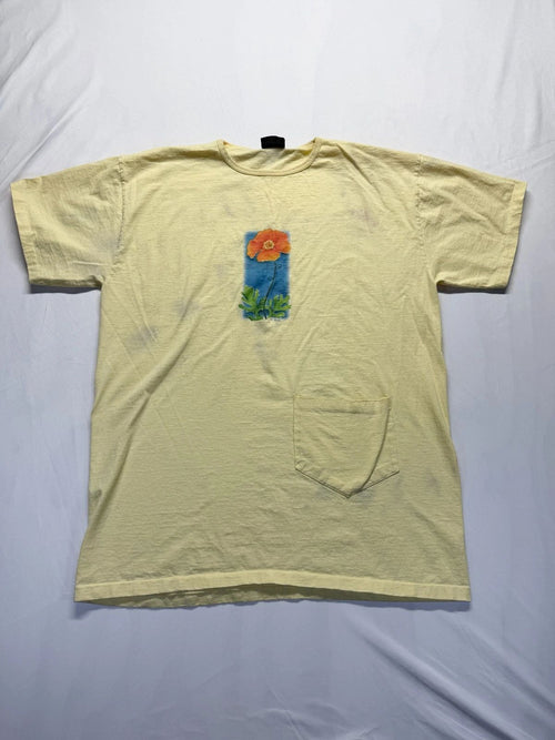 Alore T Shirt Mens One Size Yellow Graphic Print Turner Flower Everyday Wear