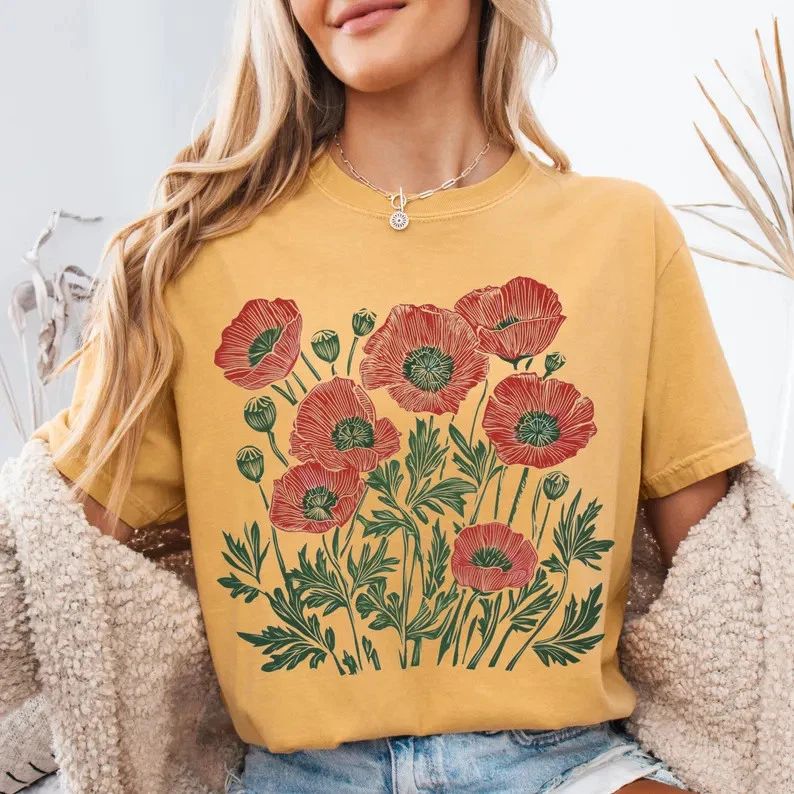 Boho Floral Comfort Tee Cottagecore Shirt