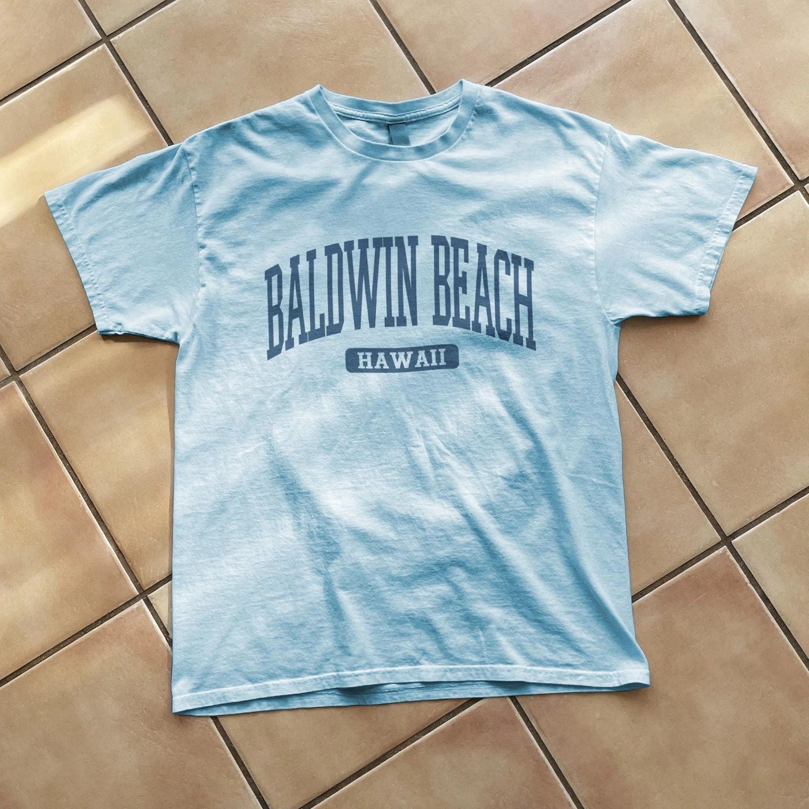 Baldwin Beach Hawaii Souvenir Simple Summer Aesthetic T-Shirt Light Blue