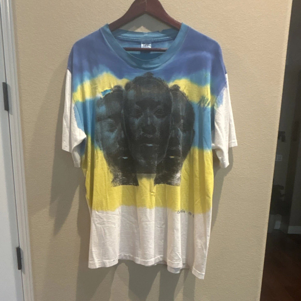 Vintage 1991 Earl Horton AOP art tee - double sided - signed, thrashed/ repaired