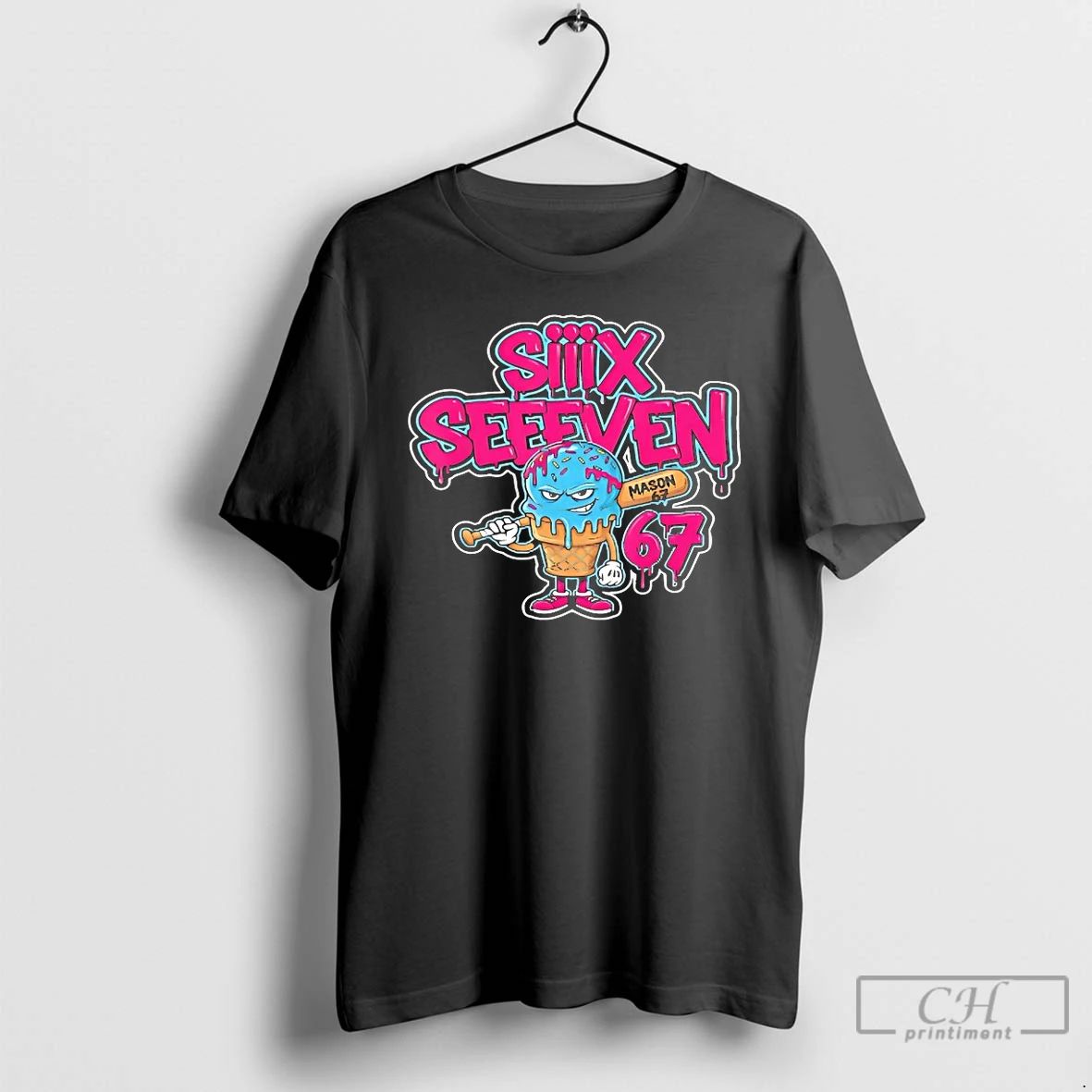 Classic 67 Baseball Player Ice Cream T Shirts