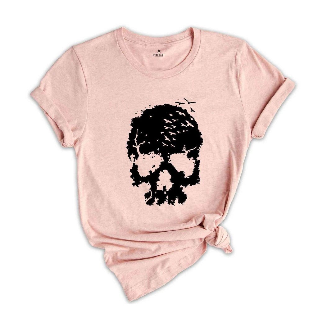 Halloween Skull Shirt, Skull Shirt, Skull with Birds Shirt, Halloween Party Shir