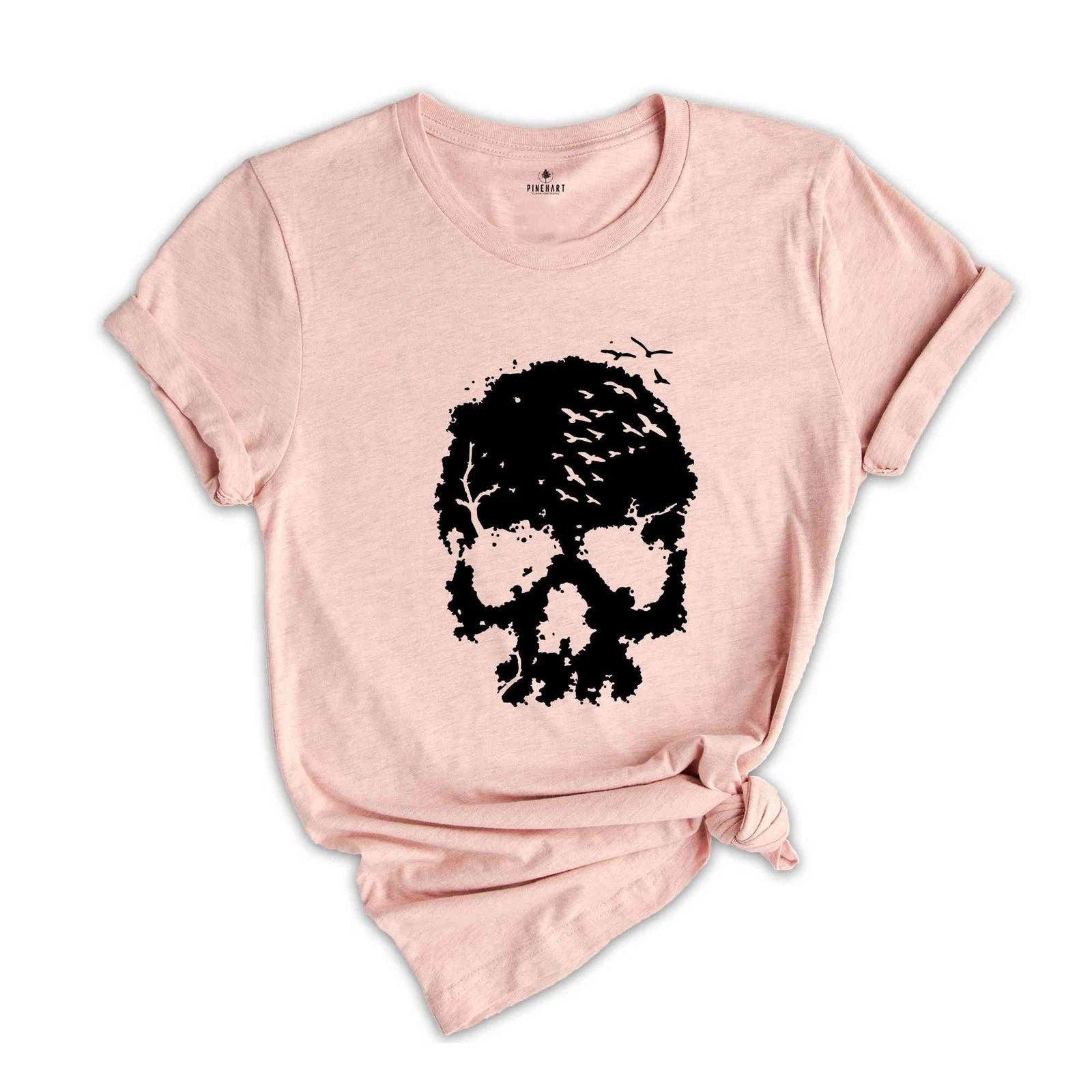 Halloween Skull Shirt, Skull Shirt, Skull with Birds Shirt, Halloween Party Shir