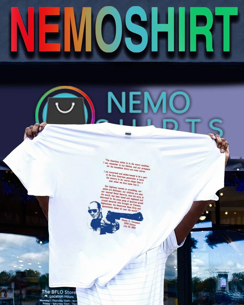 Hunter S Thompson American Nation Worst Condition Quote shirt