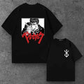 Mens Dark Swordsman Oversized T Shirt Black Anime Grunge Aesthetic S-2XL