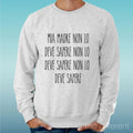 Felpa Man Light Sweater Light Grey " Mia Madre Non Lo Deve Know "