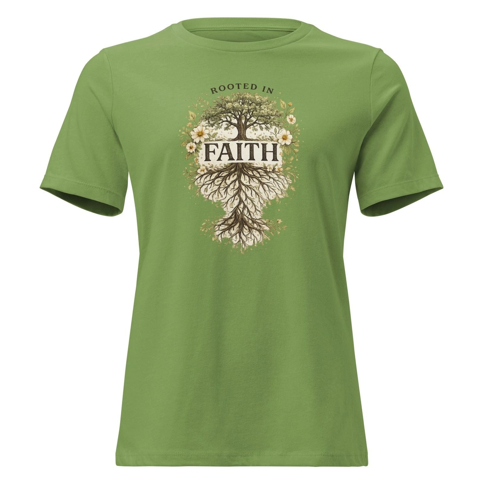 Rooted in Faith – Boho Christian Tree Graphic Tee, Women's Relaxed T-Shirt