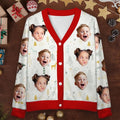 Custom Photo Christmas Adds To The Warmth Of Family Love - Family Personalized Custom Ugly Christmas Cardigan - Christmas Gift For Family