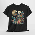 Japanese Skeleton Sun Boho T-Shirt | Dark Anime Aesthetic Shirt
