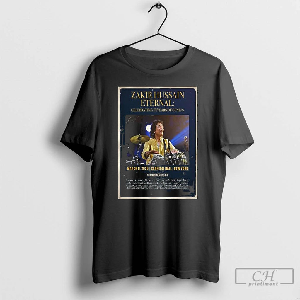 Classic Zakir Hussain Carnegie Hall Ny March 06 2026 Long Sleve T Shirts