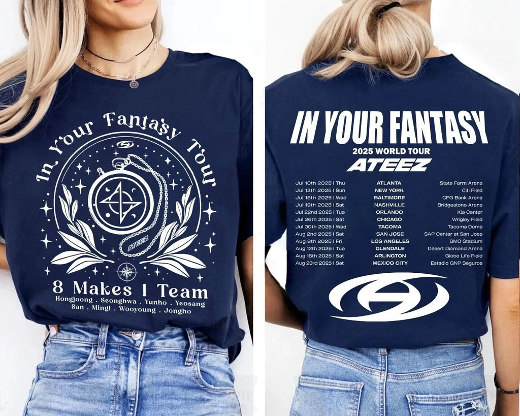 Ateez 2025 World Tour in Your Fantasy Retro Vintage Shirt T-Shirt