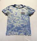 LADRFT T Shirt Mens Medium Blue White Tie Dye Graphic LA Logo Everyday Wear