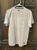 Mahi Mahi Mens Fitted T-Shirt Size L Freedom Print  Surfing Tee GRAY AND BLACK
