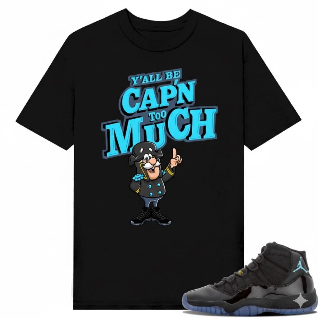Gamma Blue 11s Sneaker Match Tees Black CAPN Too Much- Unisex
