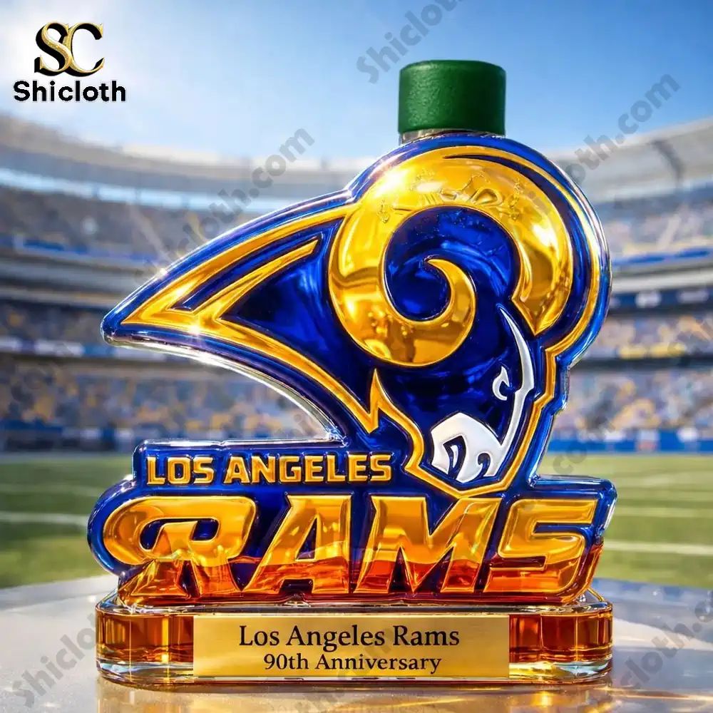 RAMS 90th Anniversary Whiskey Glass Bottle