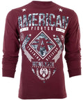 American Fighter Mens Long Sleeve Shirt LANDER Burgundy Premium S-3XL