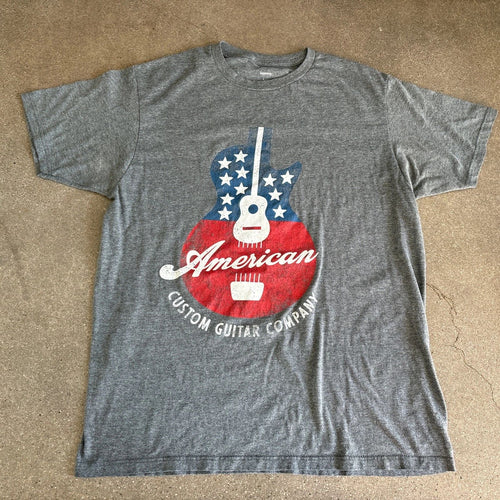 American Custom Guitar Company gray t-shirt sz L