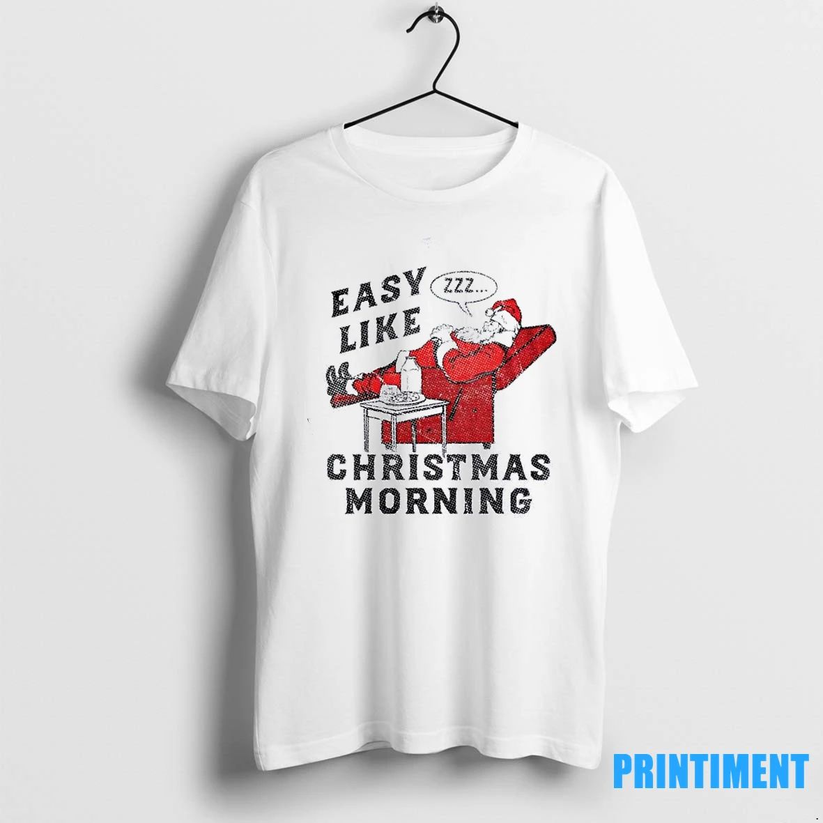 Easy Like Christmas Morning Sarcastic Santa Graphic Novelty Tshirts Sweater