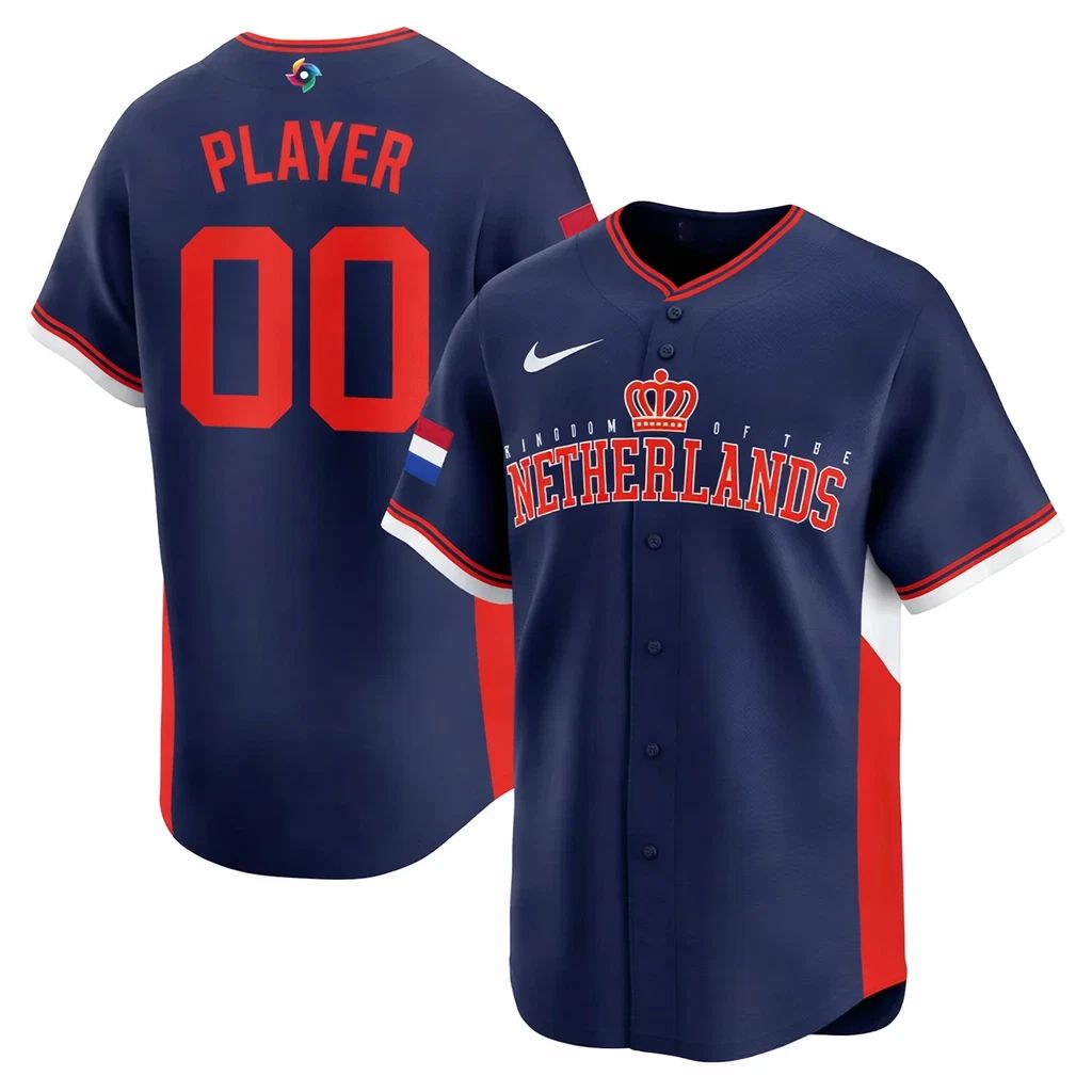 Men's Netherlands Baseball Navy 2026 World Baseball Classic Jersey Shirt