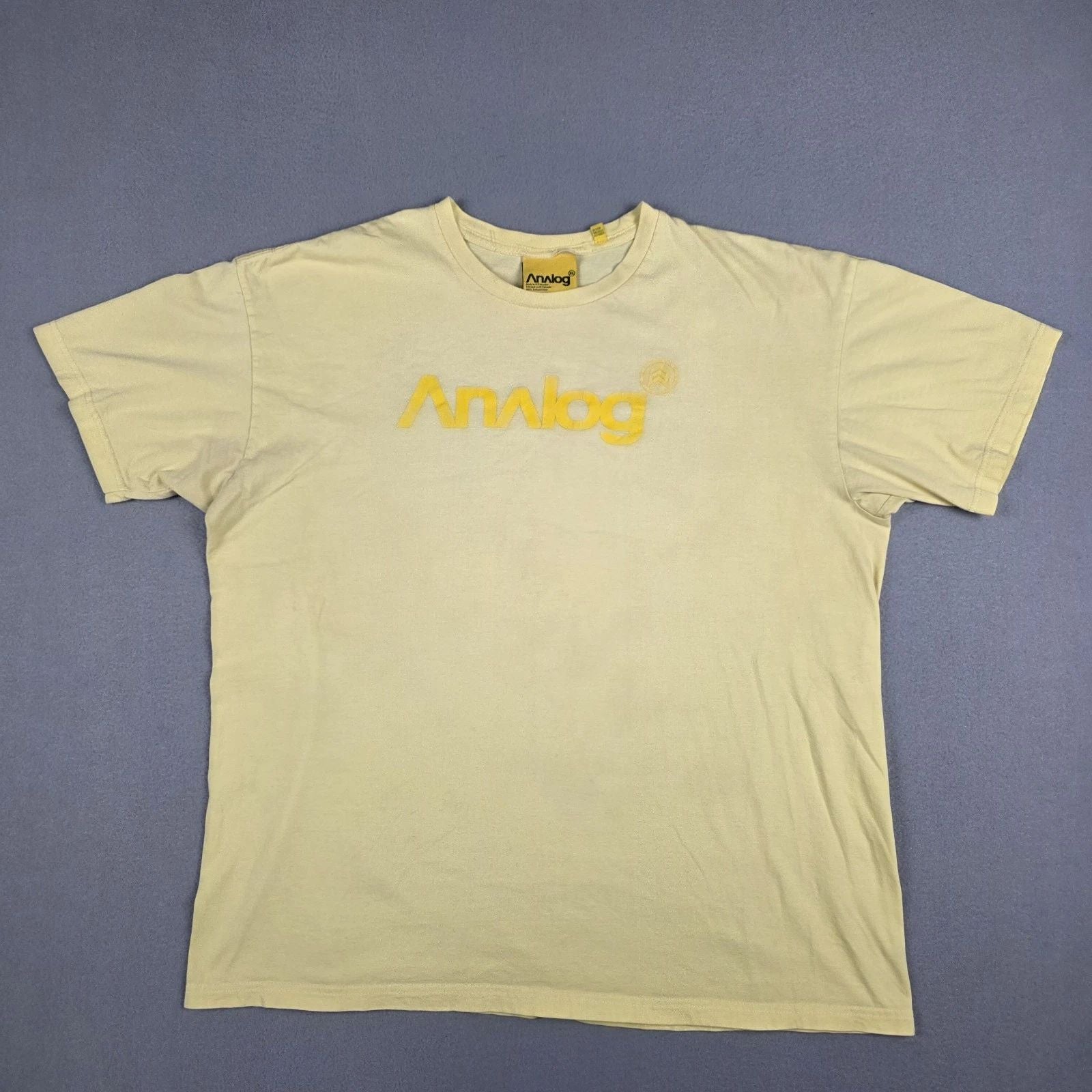 Vintage Burton Analog Shirt Mens X-Large Yellow Snowboarding Ski Surf Skate Logo