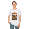 Unisex Softstyle T-Shirt Dragon Pug Guarding Treasure Fantasy Cartoon Design