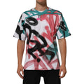 DOLCE & GABBANA T-shirt White Graffiti Crew Neck Short Sleeves s. Tag M 1050usd