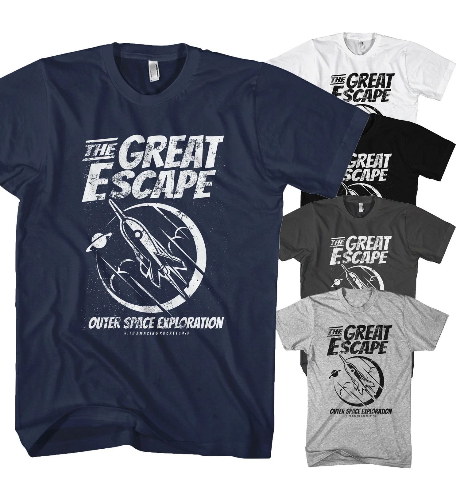 Mens Great Escape Space Fly Retro T-Shirt GS2420