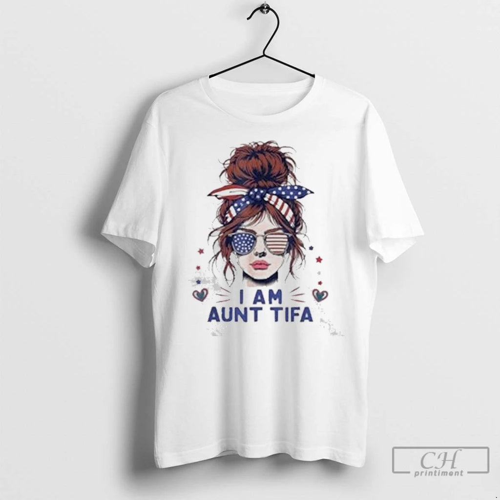 Premium I Am Aunt Tifa Funny Girl Usa Flag Gift Ladies