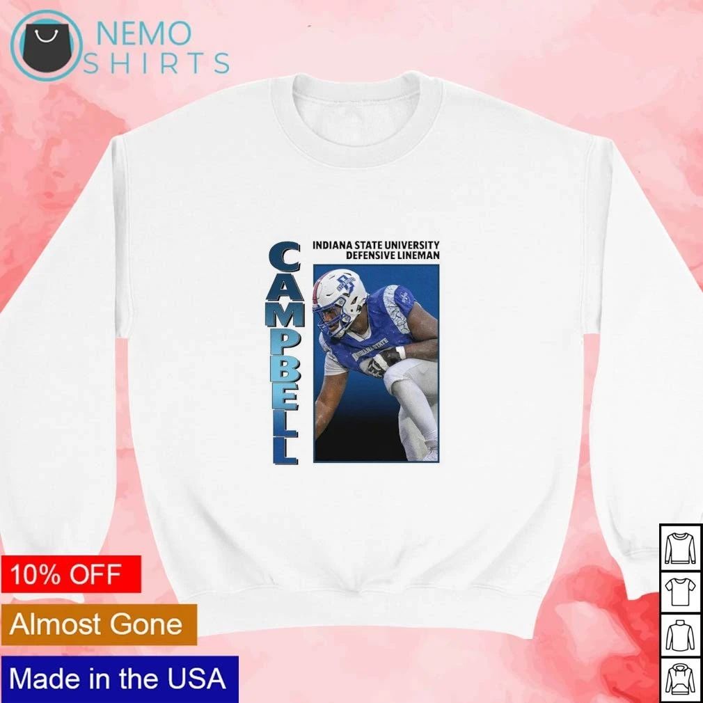 Sirmaine Campbell Retro Indiana State University Defensive Lineman shirt