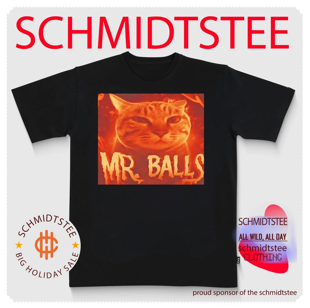 Cat Mr.Balls on fire meme shirt