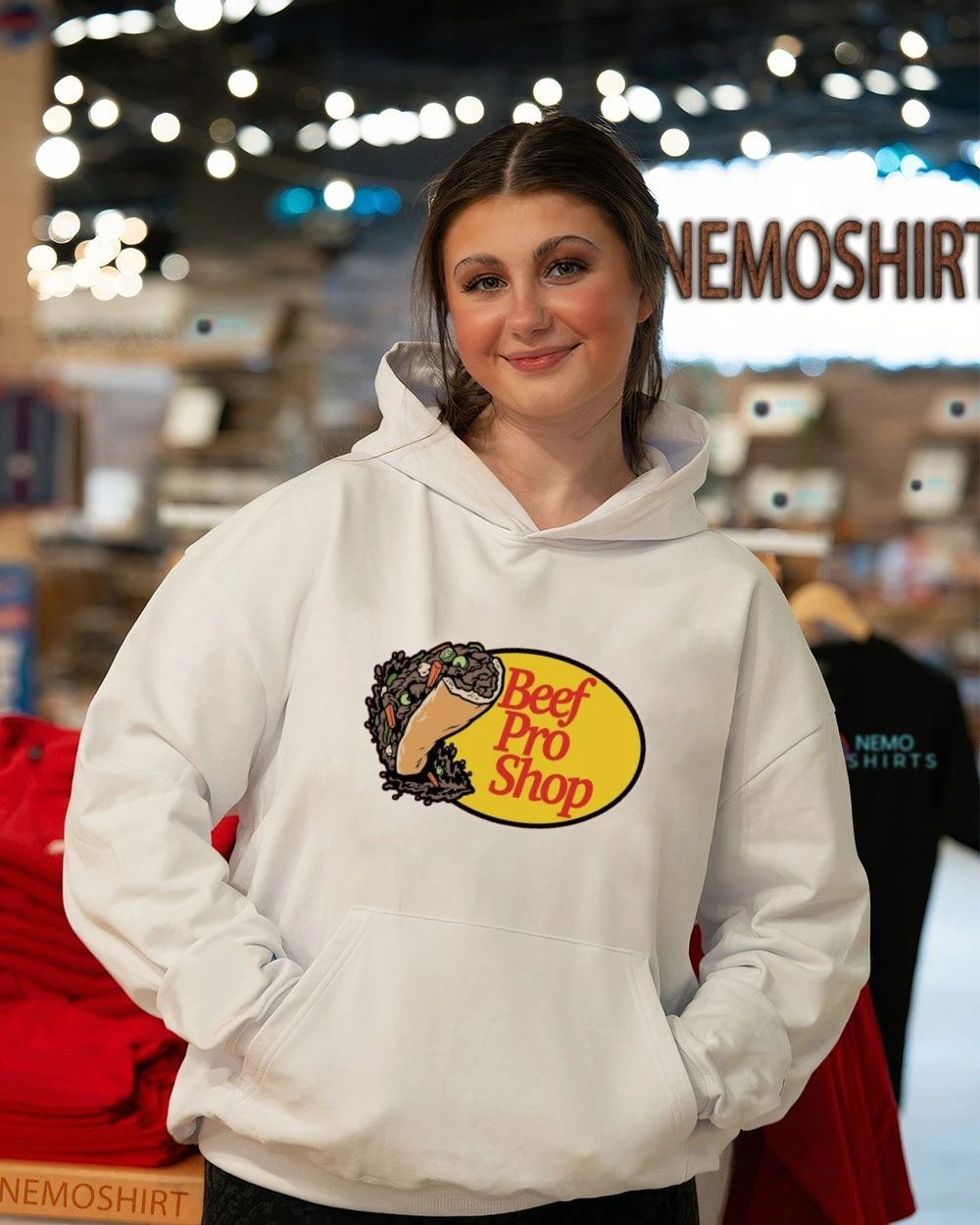 Fishing Bass Pro Shop Beef Pro Shop Parody Food Logo shirt