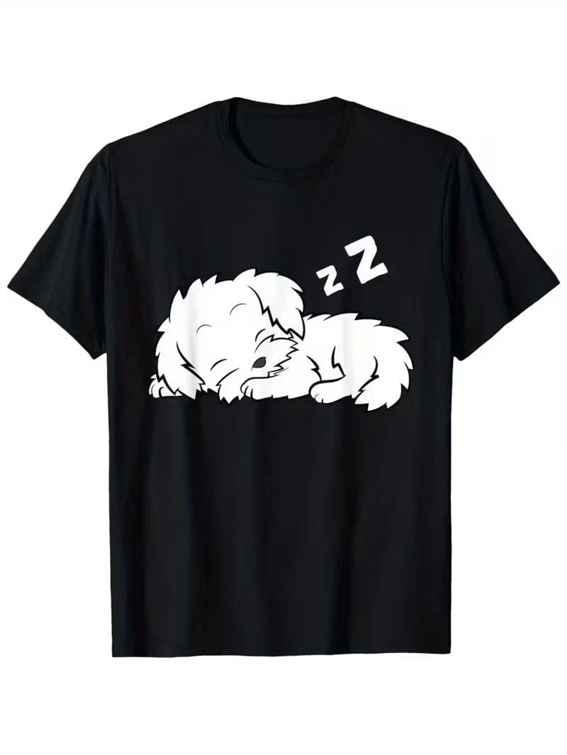 Sleeping Maltese Dog Cute Sleeping Maltese Dog T-Shirt