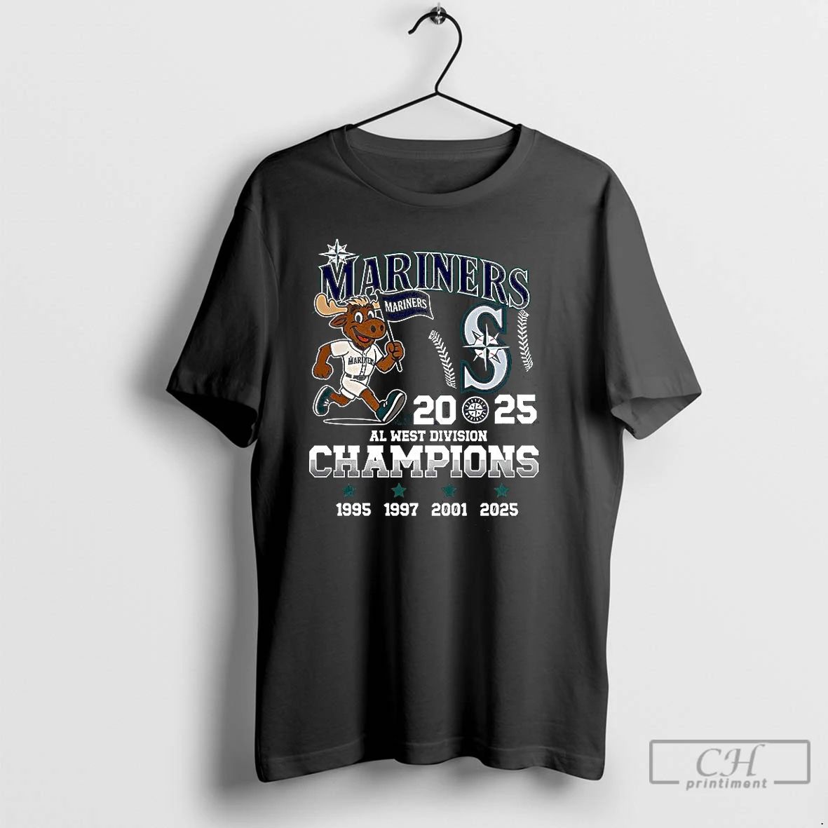Classic Seattle Mariners Al West Division Champions 2025 Mascot T Shirts
