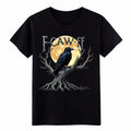 F-Caw-FF Funny Raven Moon Gothic Halloween Graphic T-Shirt for Men Women