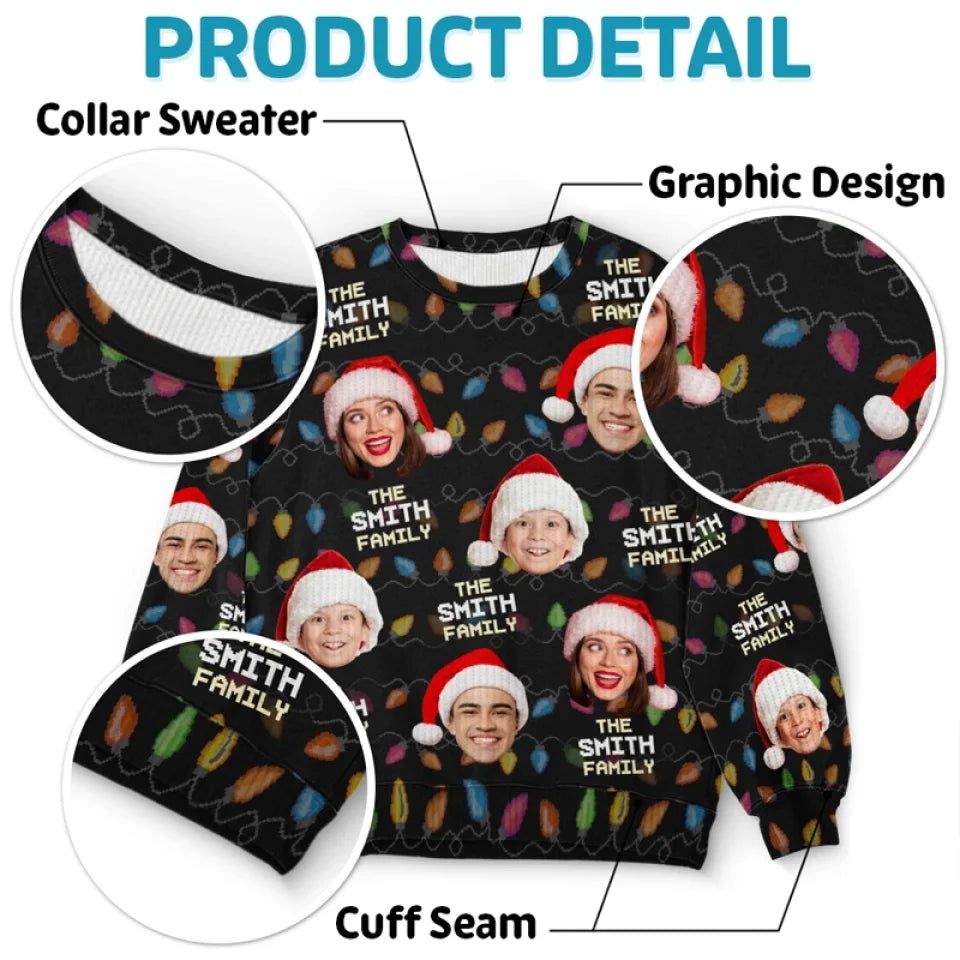 Christmas Is A Time To Gather With Family - Family Personalized Custom Ugly Sweatshirt - Unisex Wool Jumper - Christmas Gift For Family