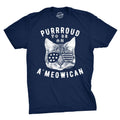 Mens Purroud to Be An Ameowican T Shirt Funny 4th Of July Cat Tee for Guys