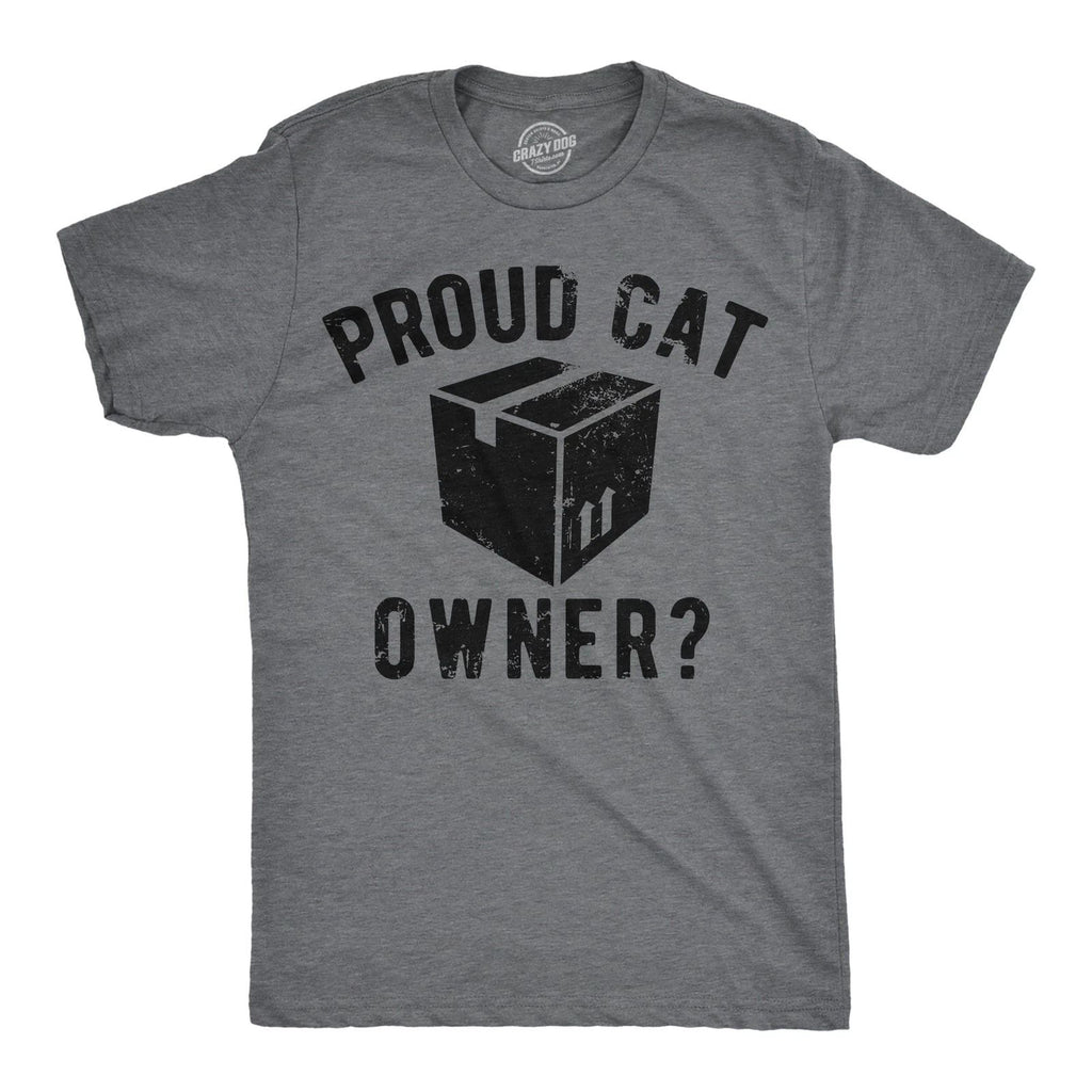 Mens Funny T Shirts Proud Cat Owner Sarcastic Kitten Graphic Tee for Men
