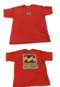 Billabong T Shirt Short Sleeve King Stingray Surf Skate Orange Small 2 Sided EUC