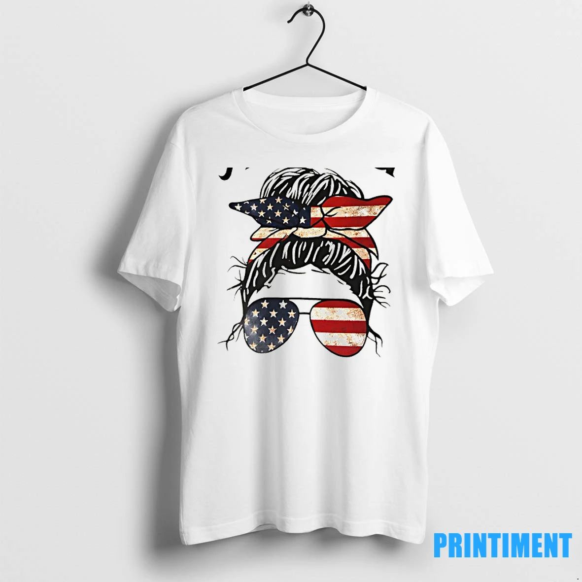Auntifa Messy Bun American Flag Tshirts Sweater